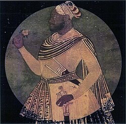 painting of the profile of malik ambar of the ahmadnagar sultanate, the founder of khadki (later aurangabad)